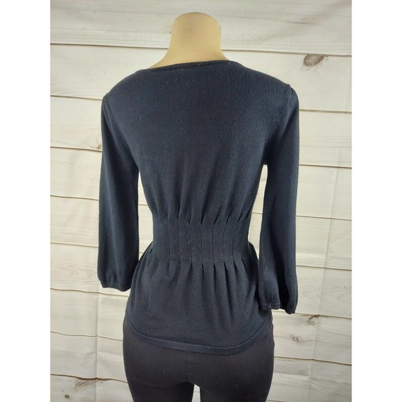 colourworks black cardigan button front ,size small 3/4 sleeve - Picture 2 of 10